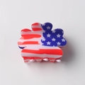 Molla per capelli in PVC a petalo con motivo a stelle e strisce della bandiera USA - Stile Bordo Ondulato Stelle Strisce (C-2-23)