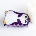 Niedliche lila Pinguin-Haarklammer aus glattem Acryl für Kinder und Damen - Lila Pinguin (C16-2-3)
