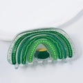 Pinza de pelo trébol San Patricio 8cm con arcoíris en acabado transparente - D10-4-24