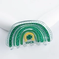 Pinza para el pelo de trébol de San Patricio con estampado de suerte y herradura - D10-4-22