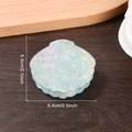 Shell-shaped PVC hair claw in light blue pearl finish with white pearls, size 6.4cm - Iridescent Blue Purple (C18-1-9)