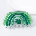 Pinza para el pelo de San Patricio con forma de arcoíris y tréboles verdes - D10-4-21