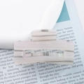 Pinza per capelli in acetato con motivo marmorizzato rosa e bianco dal design rettangolare - Rosa Bianco Marmo (C10-1-21)