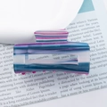 Pinza per capelli rettangolare a righe con sfumatura blu e viola in resina - Blu Viola a Righe Sfumato (C10-1-22)