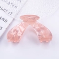 Pink butterfly acetate hair claw clip with marble texture and floral pattern design - Soft Light Pink