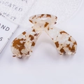 Large X-shaped hair claw clip with vintage brown and pearl white tortoiseshell pattern - Brown White Tortoiseshell