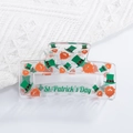 Transparent St. Patrick's Day hair claw clip with green hat and orange beard patterns - Green Hat and Orange Beard Style (C8-1-21)