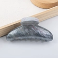 Elegante molletta per capelli 11cm in acrilico marmorizzato grigio con glitter dorati - Grigio Stellato