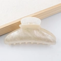 Elegant cream acrylic hair claw clip with marble texture and gold foil accents - Light Gold