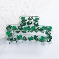 Transparent green St. Patrick's Day hair claw clip with Irish hat and boot patterns - Green Hat and Boots Style (C8-1-14)