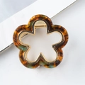 Haarklammer in Blumenform mit Schildpatt-Finish und goldenem Metallrand-Detail - Schildpatt Textur