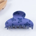 Violetter PVC-Haarklammer mit dunkelblauen Schmetterlingsmustern und Denim-Textur - Lila Schmetterling-Muster (D2-2-9)