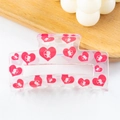 Molla per capelli rettangolare trasparente con cuori rossi Cupido di San Valentino - Stile Cuore Cupido (D19-1-6)