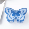Blue and white butterfly hair claw clip with 8cm striped pattern butterfly design - Blue Wave (D8-1-6)