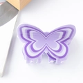 Pinza per capelli a farfalla viola con motivo marmorizzato e finitura lucida - Onda Viola (D8-1-2)