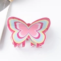 Molla per capelli a farfalla 8cm con motivi floreali rosa, azzurro e giallo - Onda Multicolore (D8-1-3)