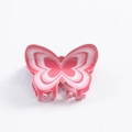 Pinza per capelli a farfalla rosa con motivi concentrici per acconciature donna - Onda Rosa a Due Toni (D8-1-4)