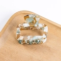 Vintage rectangular hollow hair claw in multi-color marble acetate finish for women - Colorful Marble Texture Style (D2-3-5)