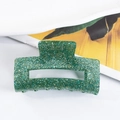 Funkelnde grüne Glitzer-Haarklammer im rechteckigen Design für Damenmode - Grüner Glitzer (C12-4-12)