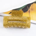 Rechteckige Haarspange aus Acryl mit goldenem Glitzer-Finish für Damen Frisuren - Goldener Glitzer (C12-4-16)