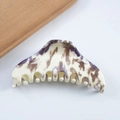 Elegante pinza per capelli da 8cm con base crema e motivo marmorizzato viola - Marmo Crema Viola (C20-1-1)