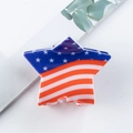 Star-shaped acrylic hair claw with American flag pattern for Independence Day styling - Flag Stripes Star Claw Clip (C9-4-20)