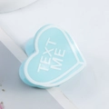 Light blue heart-shaped hair claw clip with white Text Me letter print for women - Light Blue (TEXT ME)