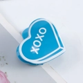 Chic blue heart-shaped XOXO shark hair claw clip with minimalist acrylic finish - Blue (XOXO)