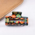 Colorful Easter egg pattern hair claw clip with vibrant dots for thick hair - Geometric Polka Dot Style (D3-4-5)