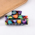 Grande pinza per capelli con motivi colorati di uova di Pasqua per donne e ragazze - Stile Righe Multicolore (D3-4-2)