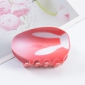 Red Easter hair claw clip featuring cute white bunny ears design for women and girls - Red White Rabbit Ears