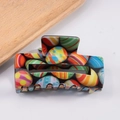 Colorful Easter egg patterned rectangular hair claw clip with vibrant glossy finish - Colorful Contrast Style (D3-4-6)