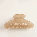 Molla per capelli in acrilico glitter marrone dorato con scritta Siri skip to Friday - Oro (Siri, skip to Friday)