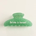 Molla per capelli verde glitterata con scritta Believe in Yourself semitonda - Verde (Believe in Yourself)