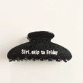 Molla per capelli nera glitterata satinata con scritta Siri skip to Friday - Nero (Siri. skip to Friday)
