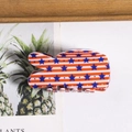 Hair claw clip featuring a unique peace sign silhouette with American flag star pattern - Stars And Stripes Peace Sign Style (D1-1-9)