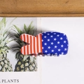 Peace sign hair claw clip featuring American flag stars and stripes pattern design - Classic Peace Sign Gesture Style (D1-1-10)