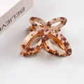 Elegante pinza per capelli a farfalla con motivo marmorizzato tartarugato rosa e marrone - Rosa Marrone Marmo (C16-3-3)