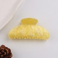 Pinza para el pelo amarilla con efecto mármol para moños elegantes de resina - Patrón de Mármol Amarillo (D20-2-16)