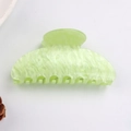 Pale green marbled acetate hair claw clip with elegant water ripple texture and large teeth - Light Green Marble Pattern (D20-2-14)