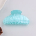 Pinza grande para el pelo azul claro con textura de mármol para peinados - Patrón de Mármol Azul Claro (D20-2-17)