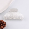 Pinza para el pelo grande de mármol crema con diseño elegante para peinados - Patrón de Mármol Blanco Lechoso (D20-2-13)