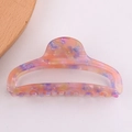 10cm bunte Harz-Haarklammer mit Farbverlauf und Marmor-Effekt für das Haar-Styling - Phantom Orange Rosa Marmor (C17-4-18)