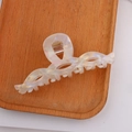 Elegante pinza per capelli ondulata bianco iridescente in acetato per donne - Bianco Iridescente (D3-1-17)