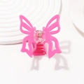 Schmetterling-Haarklammer aus PVC in Hot Pink mit modernem ausgehöhltem Design - S / Magenta