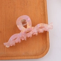 Elegant wavy shark hair clip in iridescent pink resin with a pearlescent finish - Iridescent Pink (D3-1-20)