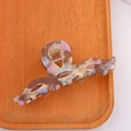 Large iridescent wavy shark clip with marble texture for thick hair styling - Iridescent Blue (D3-1-19)