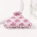 Pinza per capelli a scacchi rosa con motivi a cappello da cowboy per acconciature - Cappello da Cowboy a Quadri Rosa e Bianchi (A8-2-14)