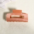 Elegante pinza per capelli quadrata cava rosa pesca in acrilico lucido per donna - Rosa Pesca (C6-4-18)