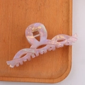 Iridescent lavender wavy hair claw clip made of pearlized resin on wooden tray - Iridescent Purple (D3-1-18)
